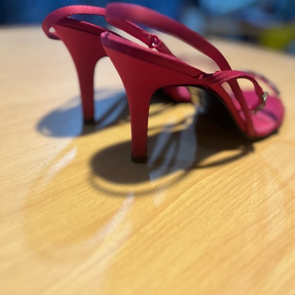 FIONI Pink Satin Heels with Jewels - Picture 6 of 16